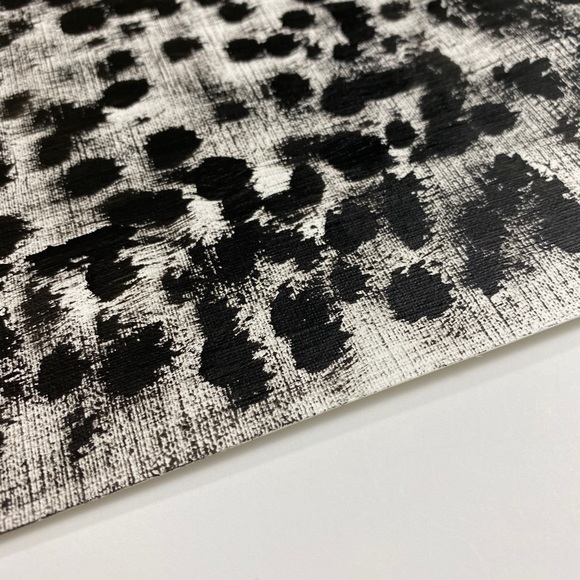 Abstract Acrylic Original Painting On Canvas Paper 9X12 Wall Art Black red - Picture 4 of 5